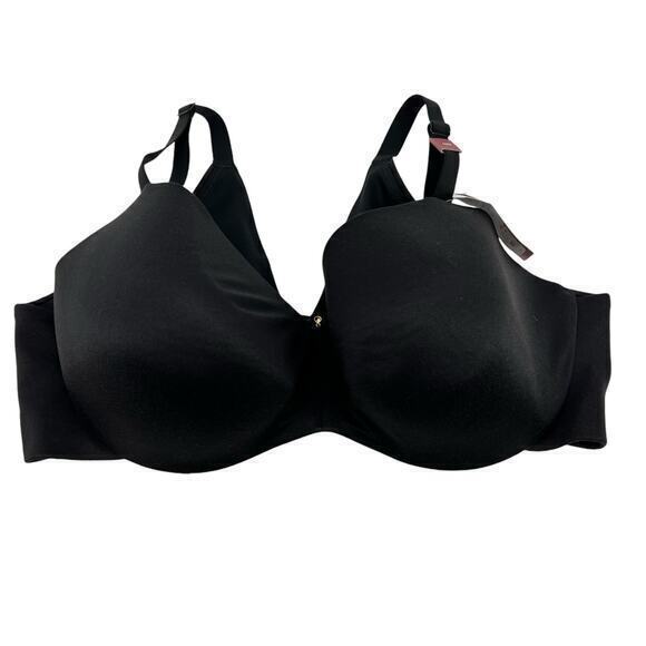 Cacique Other - NEW Cacique by Lane Bryant black lightly lined balconette bac smooth bra sz 46DD